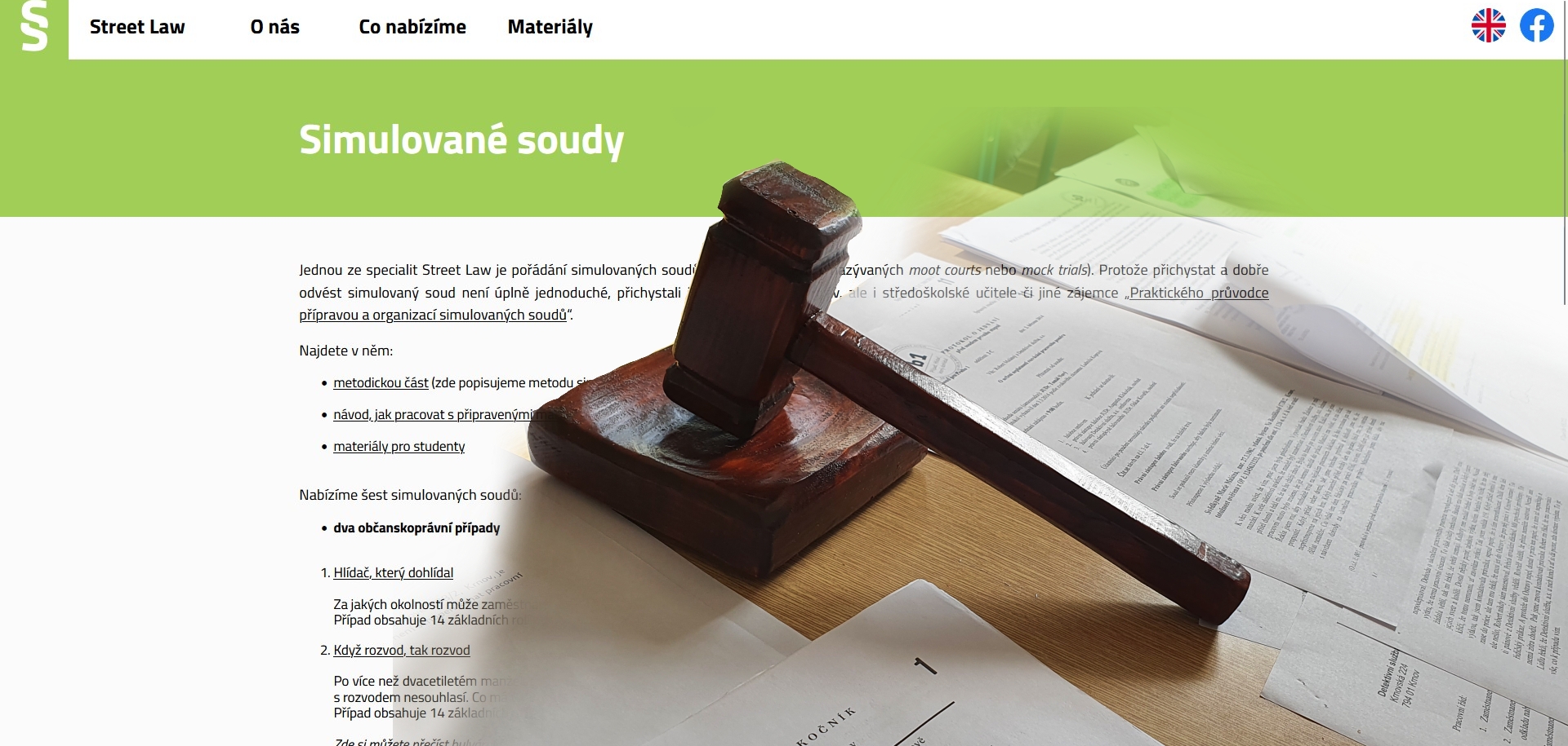 Simulovaný Soud Web Titulka | SOS a SOU KH